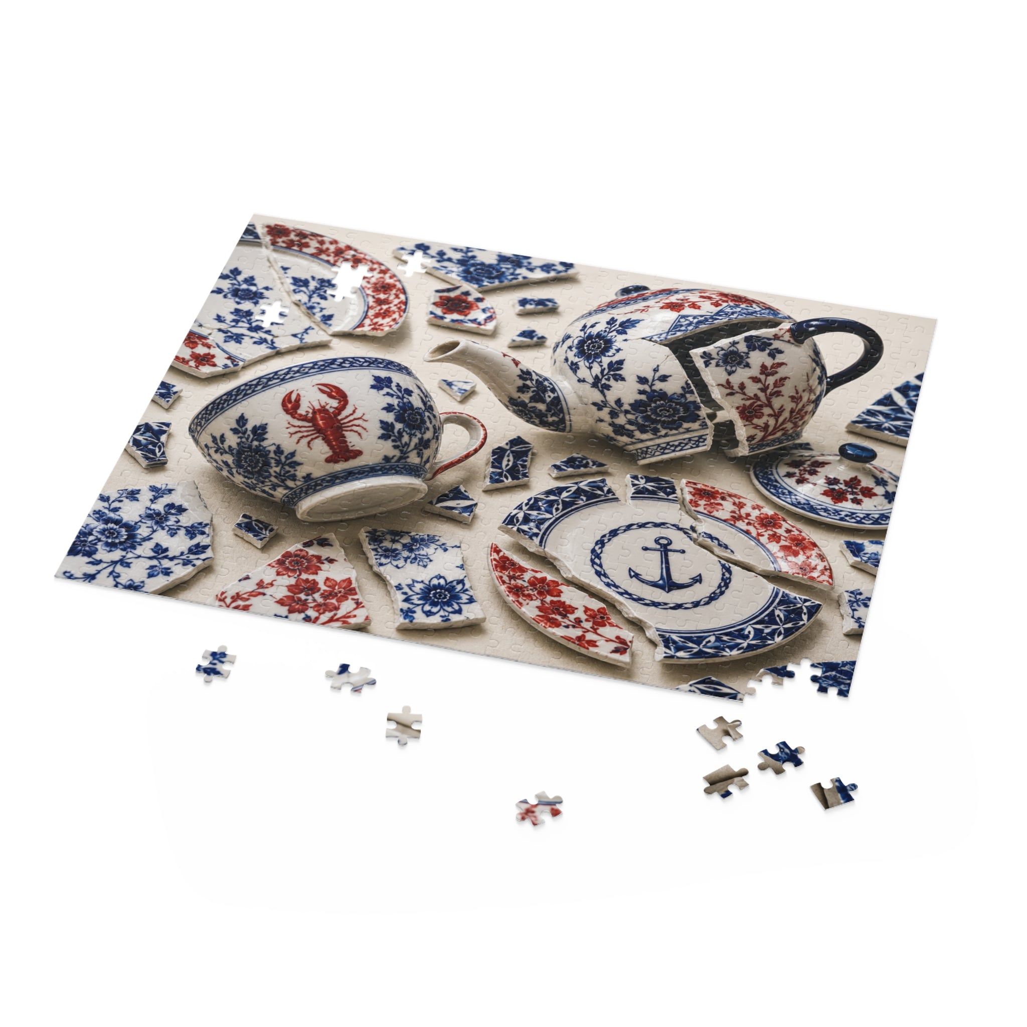 Blue & Red Nautical China Puzzle