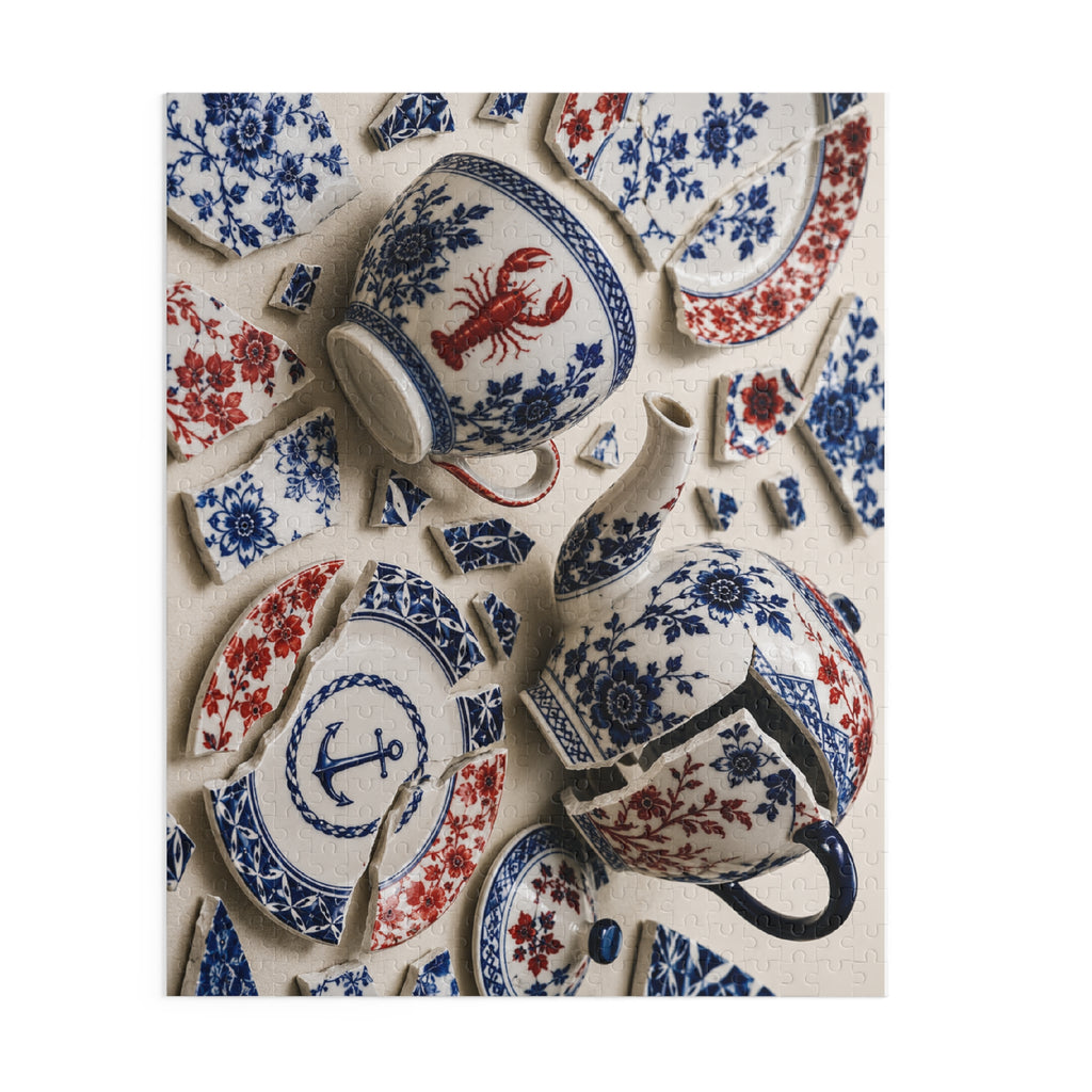 Blue & Red Nautical China Puzzle