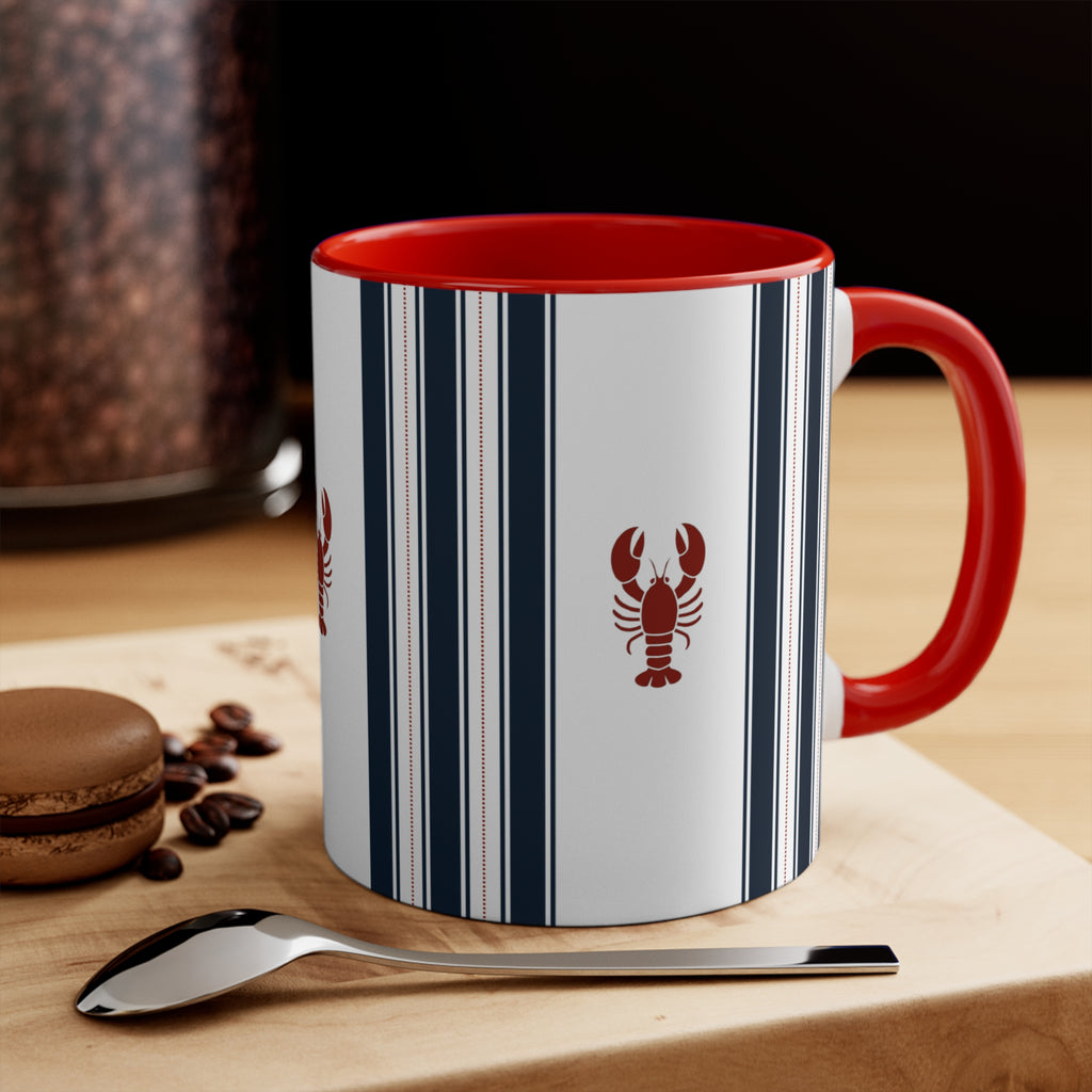 Seaside Stripe Lobster Mug