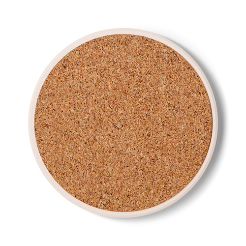 Blue Coral & Sea Shell Ceramic Coaster — Coastal Seashell Drink Mat