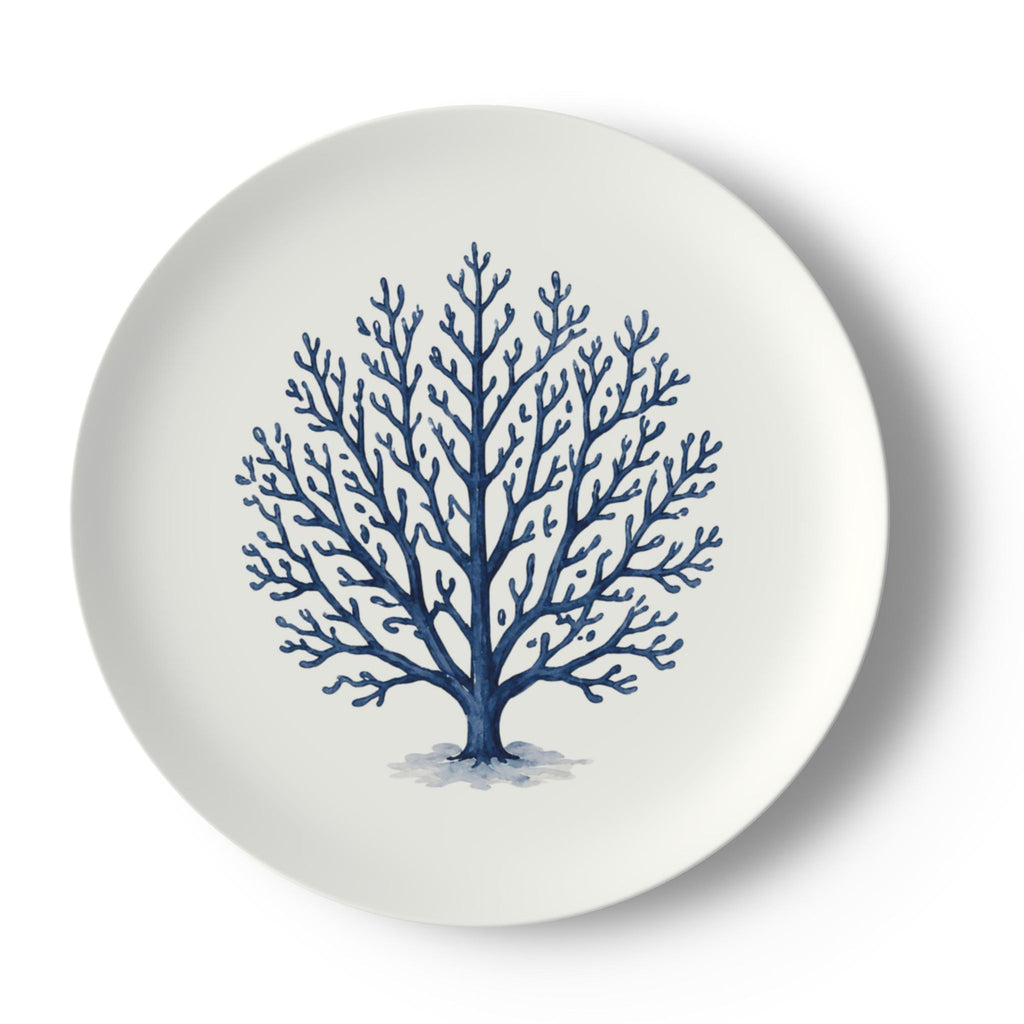 Blue Coral Decorative Bone China Plate