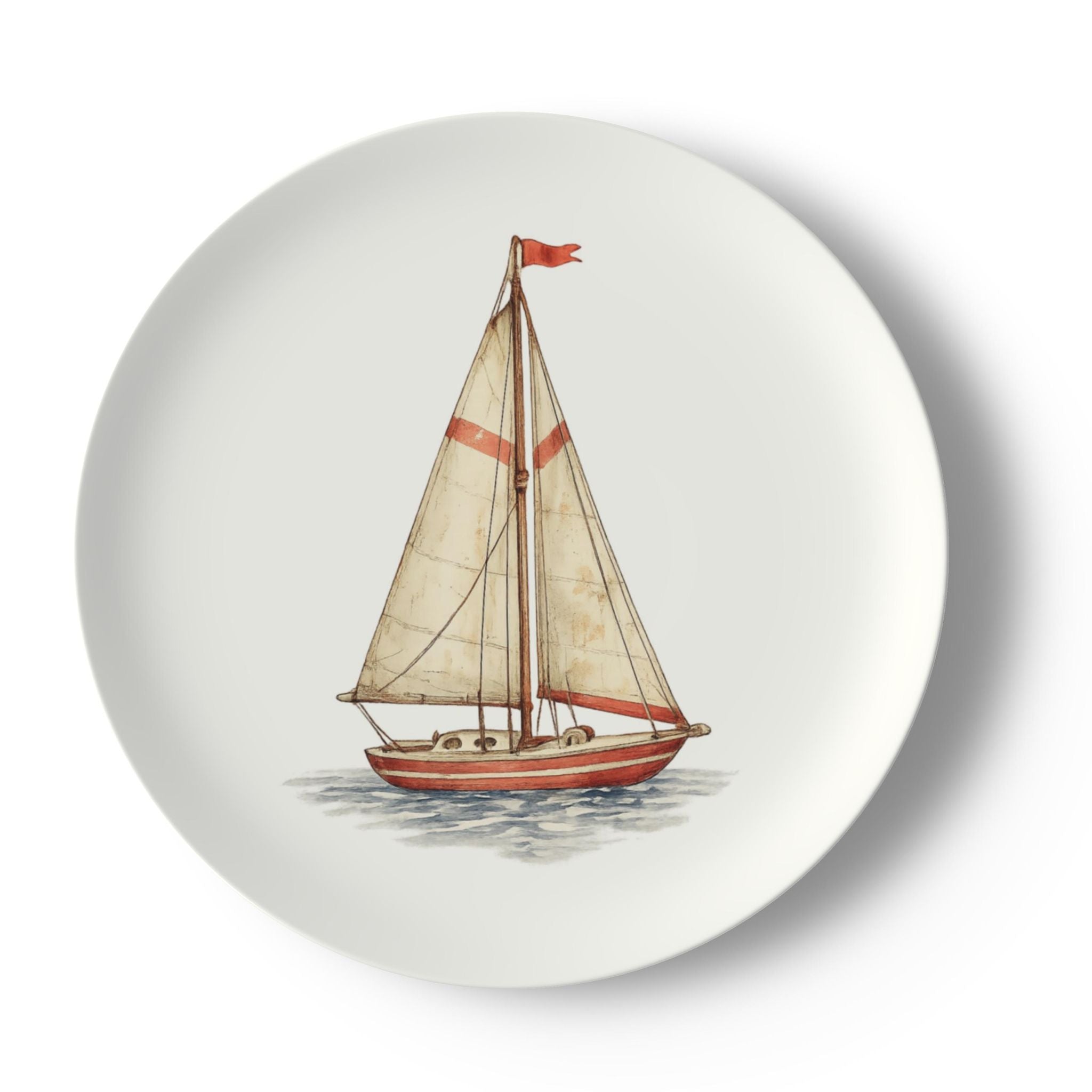 Crimson Sail decorative Bone China Plate