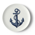 Classic Navy Anchor Decorative Bone China Plate | Seaside Collection
