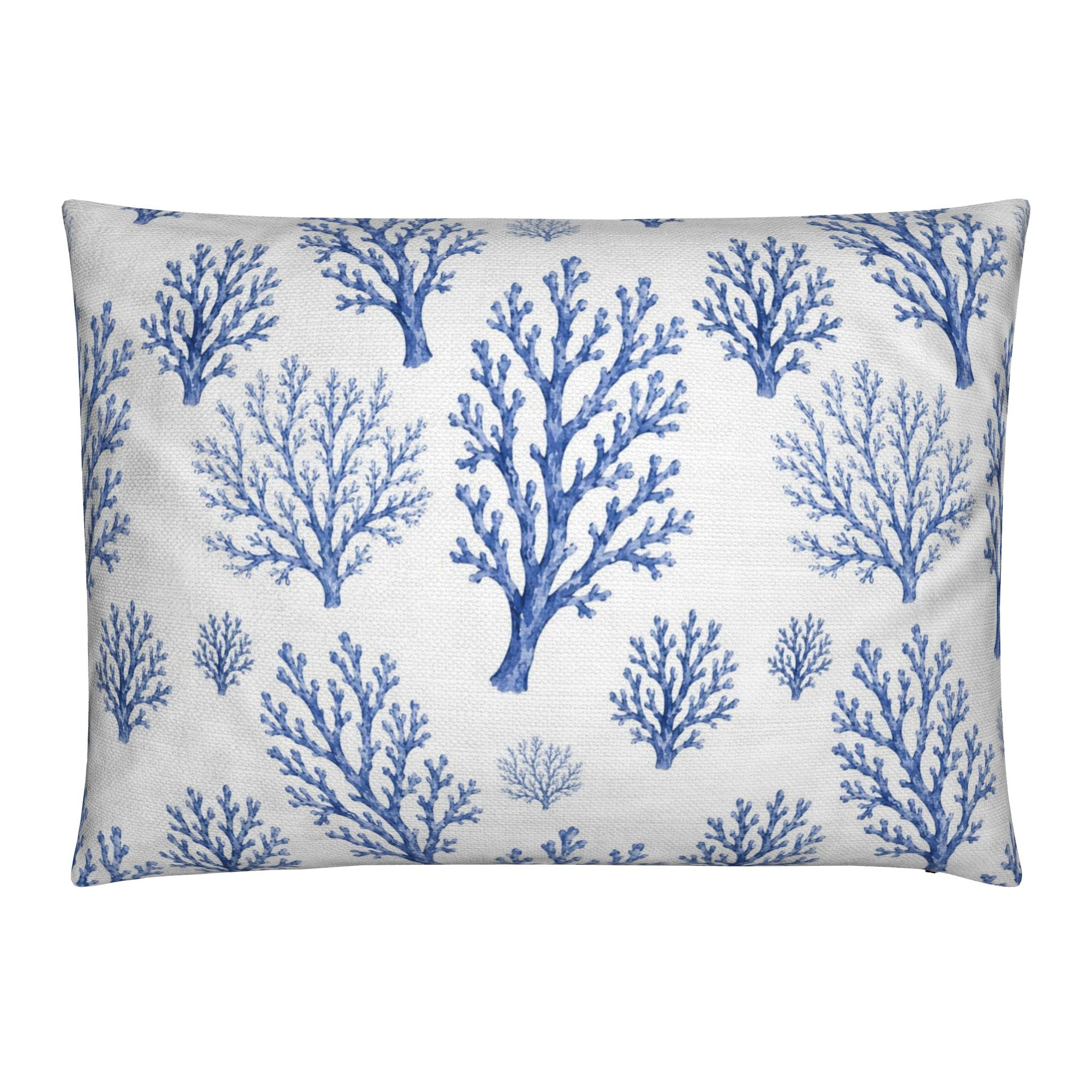 Heirloom Blue Coral Throw Pillow