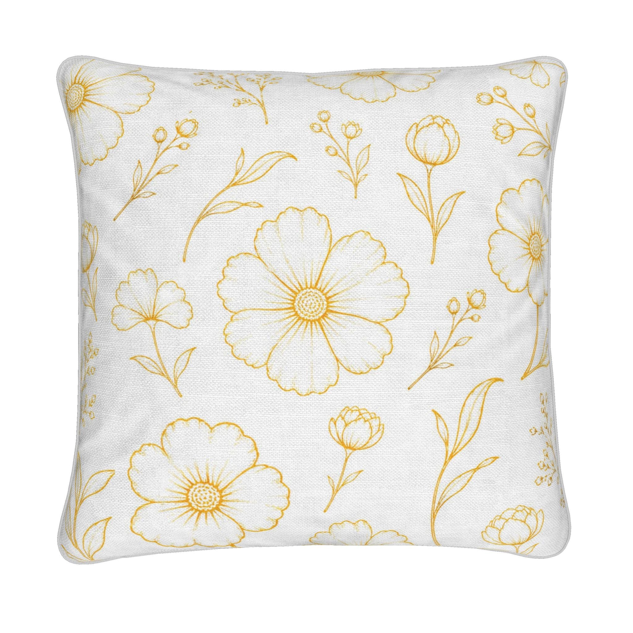 Golden Meadow floral Pillow Cover