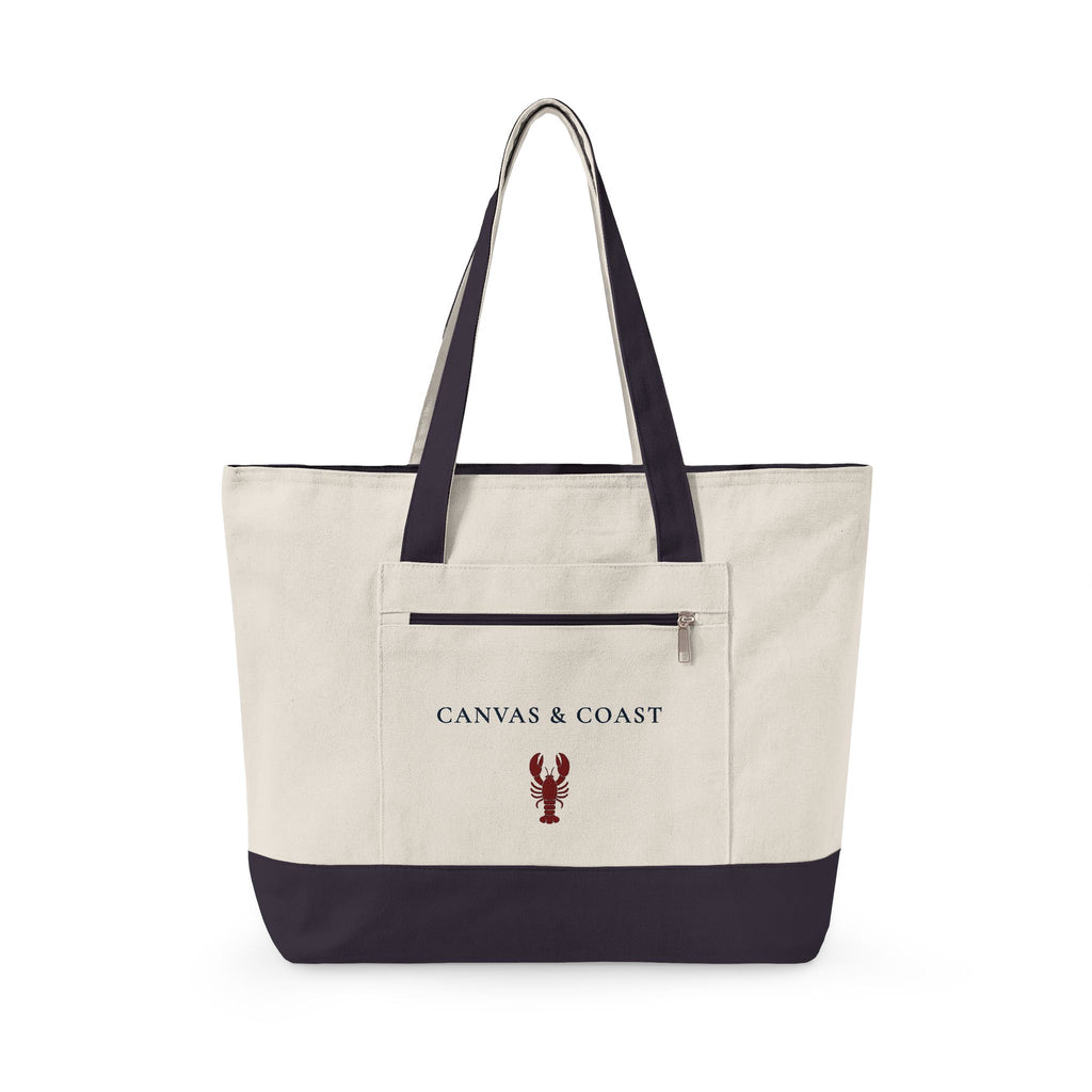 Seaside Lobster Zippered Beach Tote