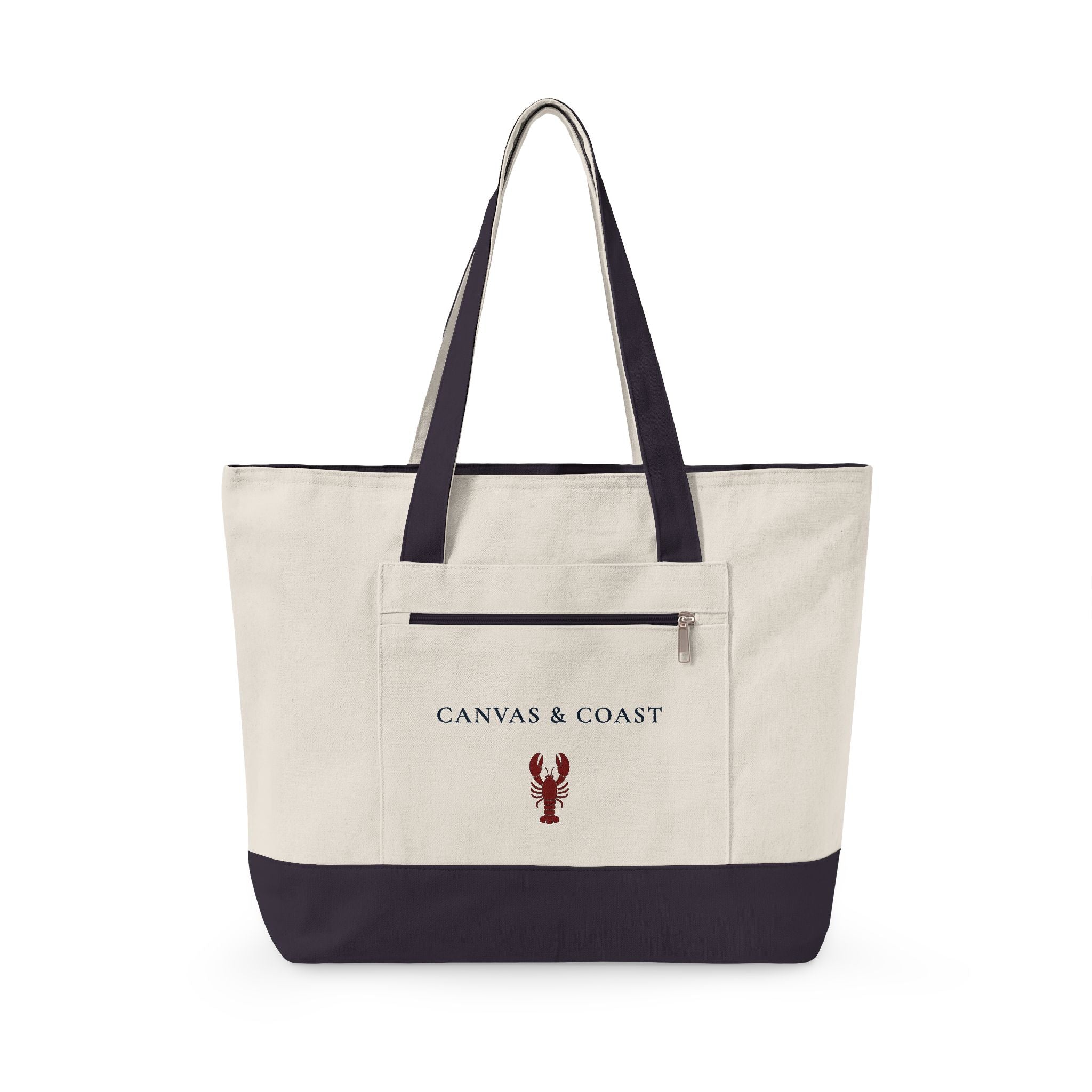Seaside Lobster Zippered Beach Tote