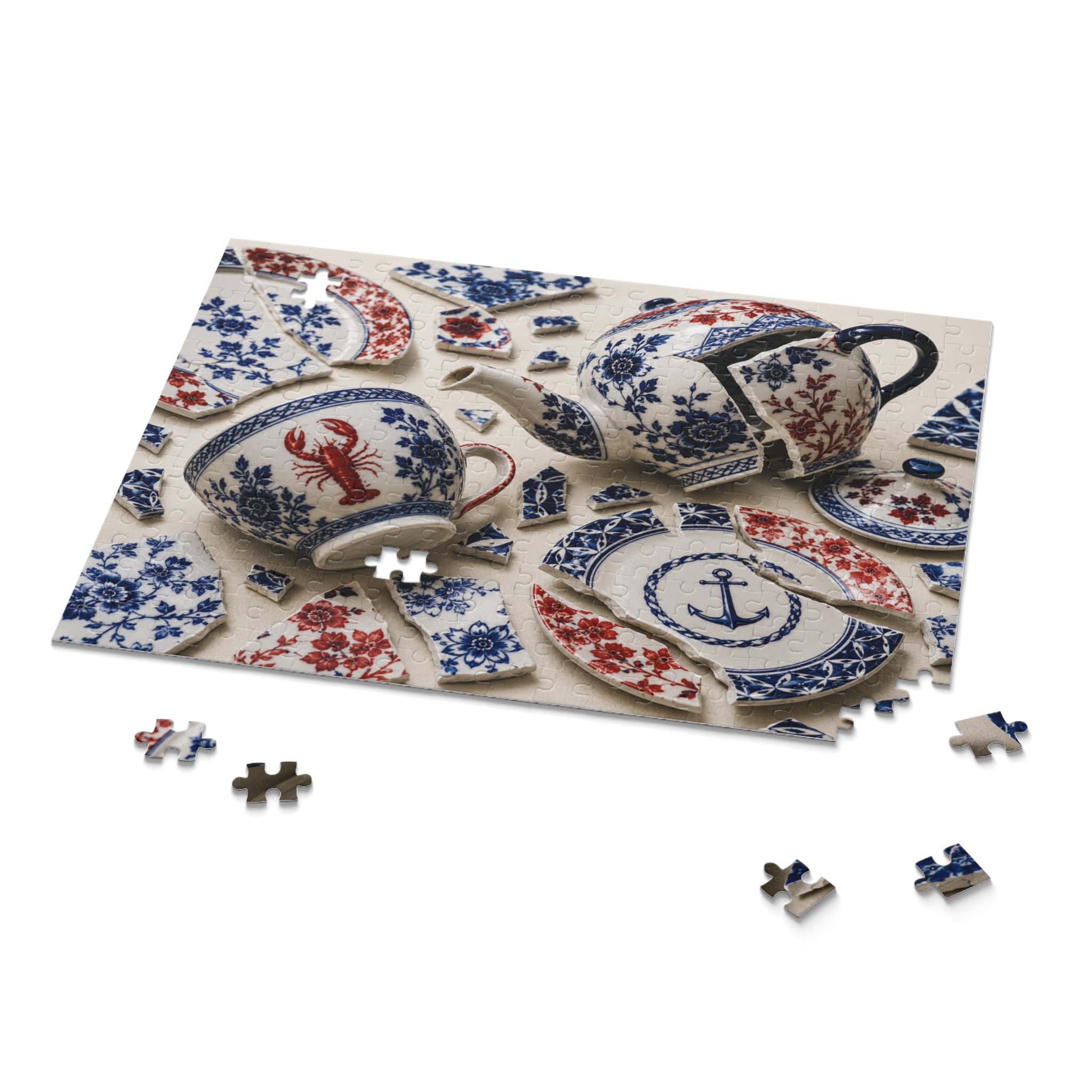 Blue & Red Nautical China Puzzle
