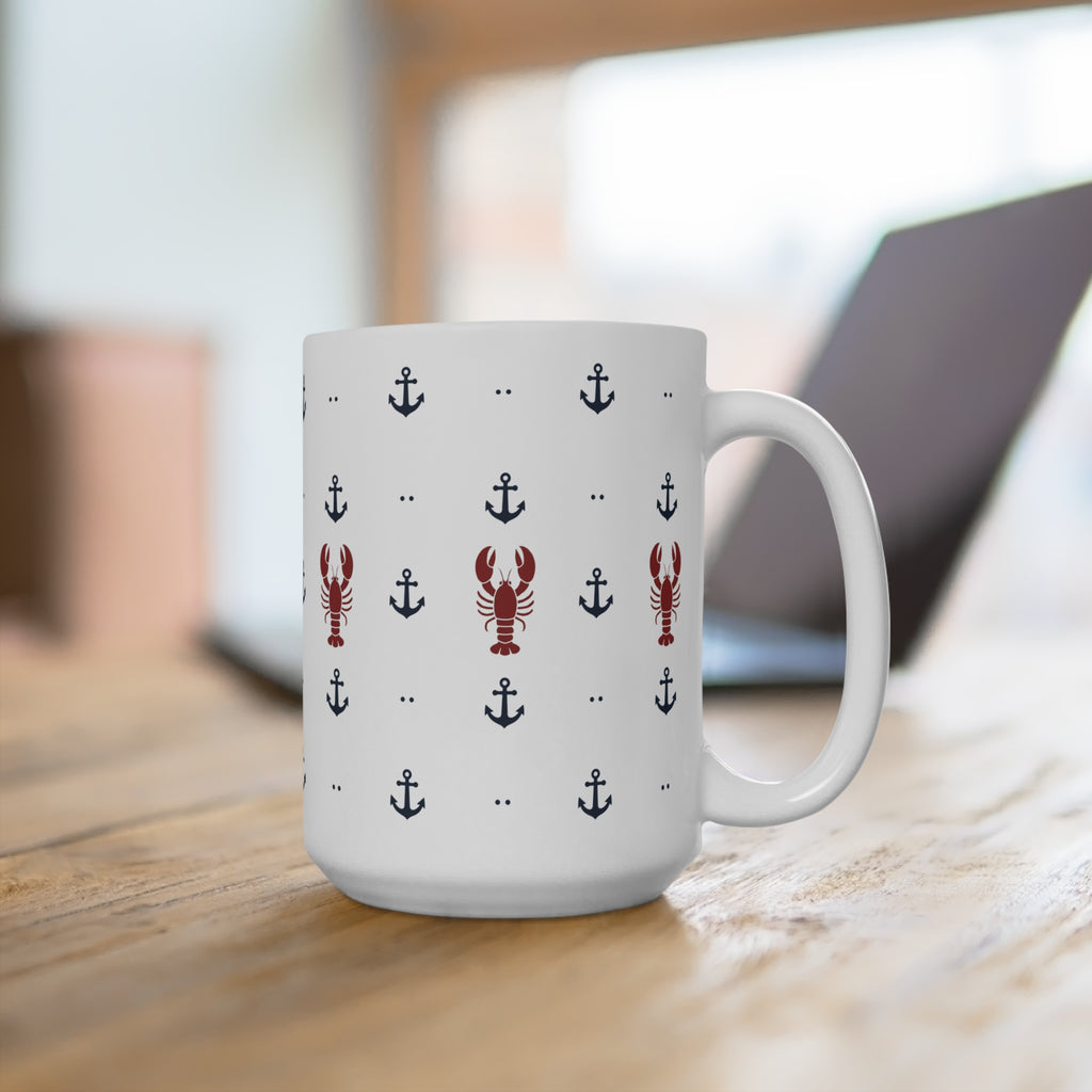 Seaside Anchor & Lobster Mug