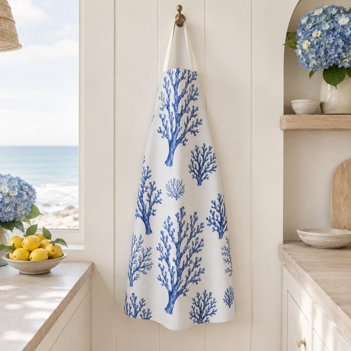 Heirloom Blue Coral Apron