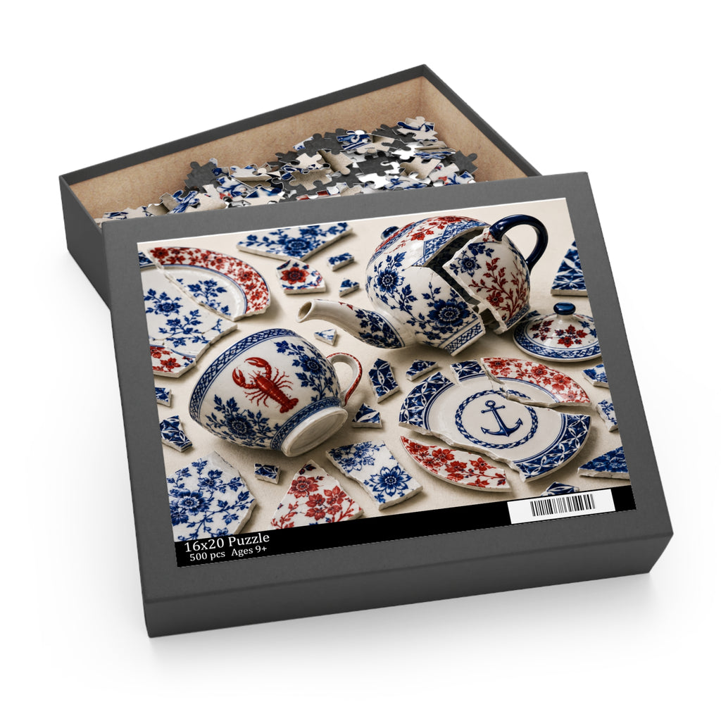 Blue & Red Nautical China Puzzle