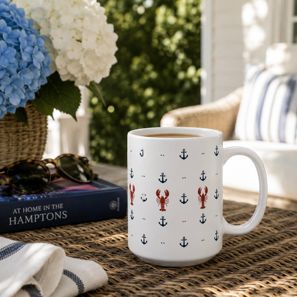 Seaside Anchor & Lobster Mug