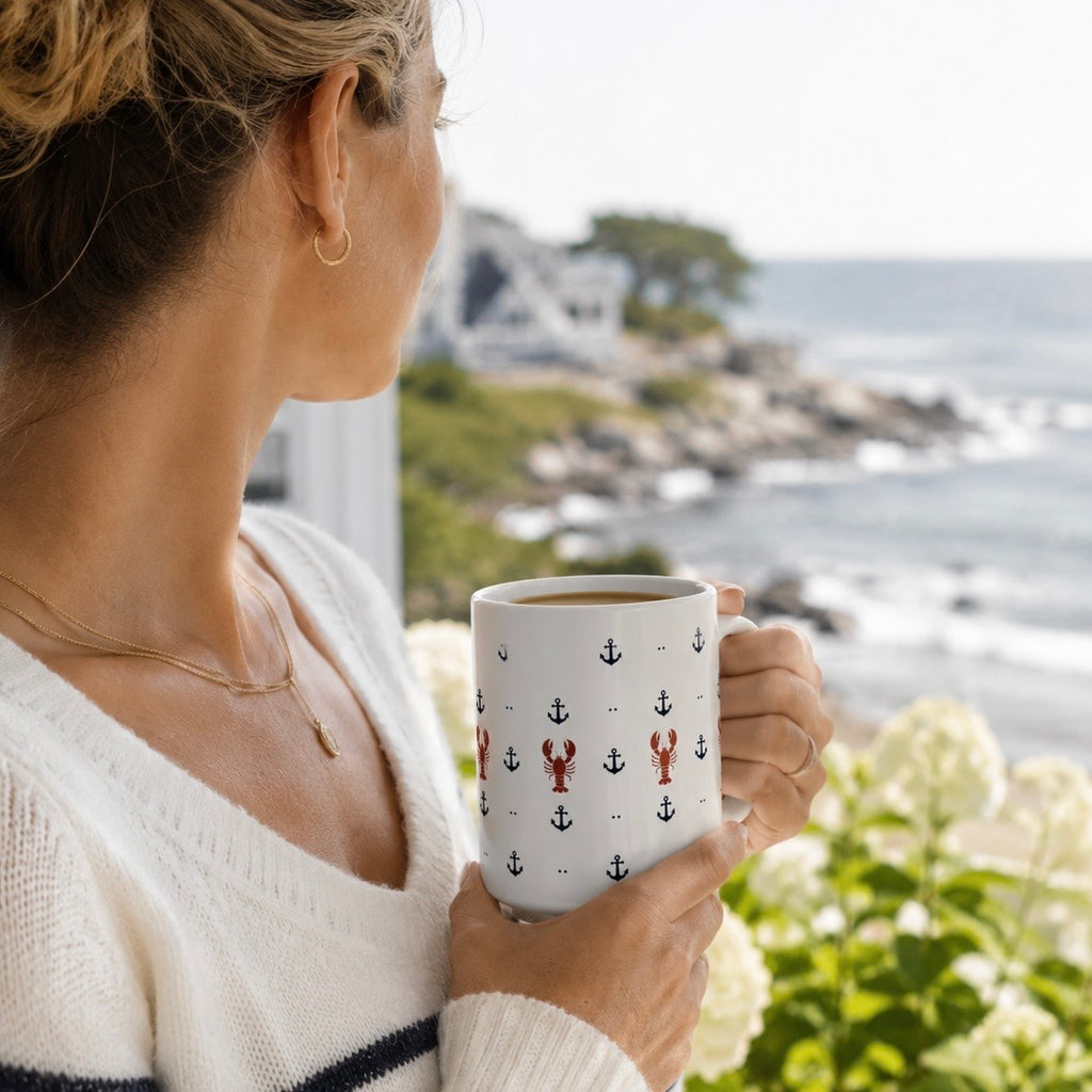 Seaside Anchor & Lobster Mug