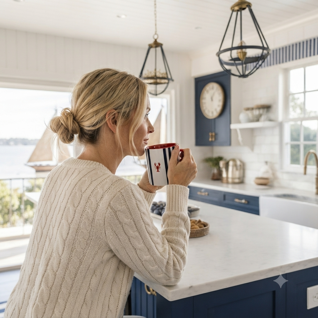 Seaside Stripe Lobster Mug