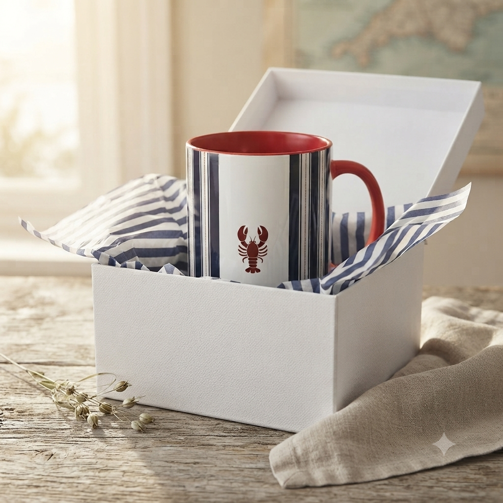 Seaside Stripe Lobster Mug