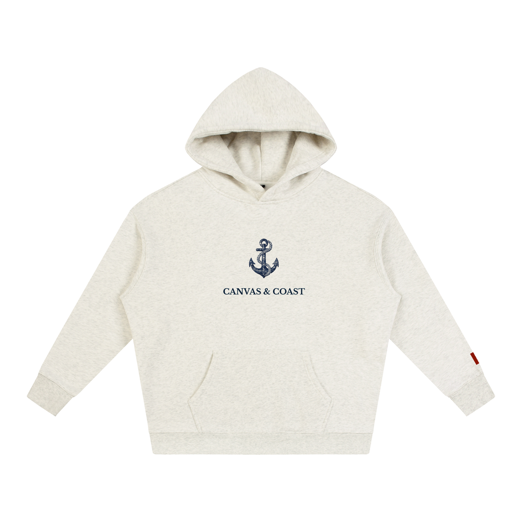 Apparel,HierloomCollection,Coastal,Hoodie,AnchorHoodie,NewEnglandStyle,HeatherCream,CanvasAndCoast